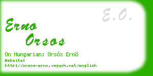 erno orsos business card
