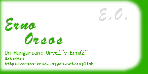 erno orsos business card